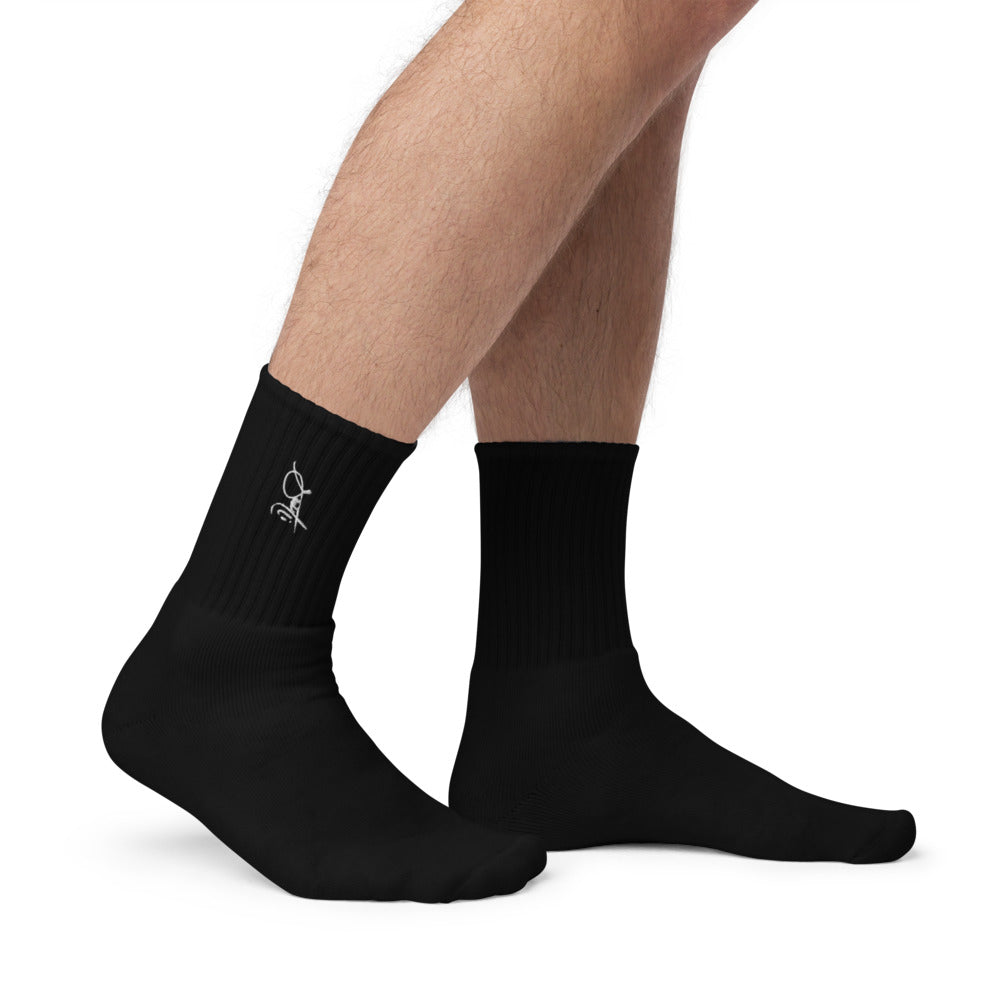 SaintCi "Signature" Embroidered Socks (White Signature)