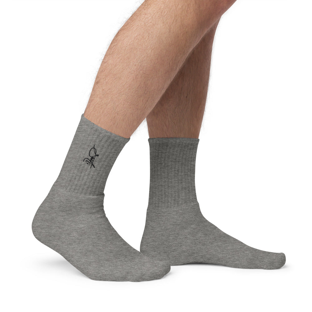 SaintCi "Signature" Embroidered Socks (Black Signature)