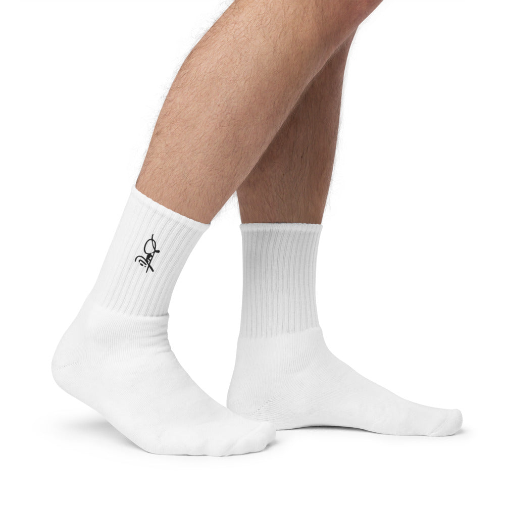 SaintCi "Signature" Embroidered Socks (Black Signature)